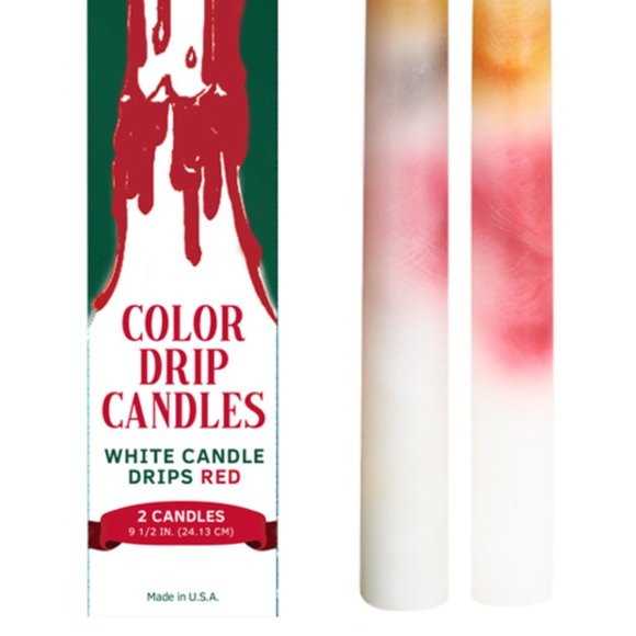 ⭐️2 FOR $20⭐  MULTI-COLOR HOLIDAY DRIP TAPER CANDLES (Set of 2) - Picture 3 of 3